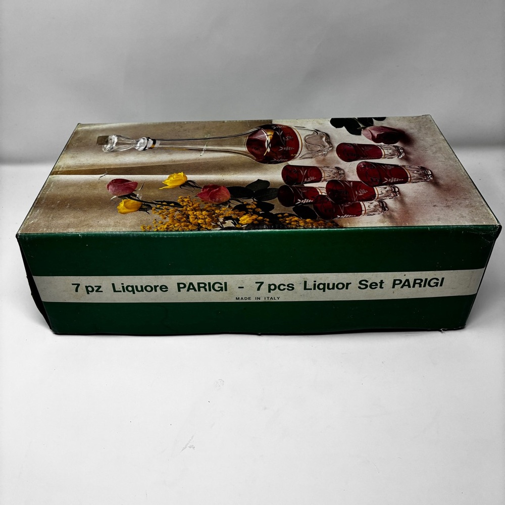 Lubiana Made in Italy Crystal Decanter Set 7-Piece Grape Motive Vintage Bohemian - Picture 8 of 8